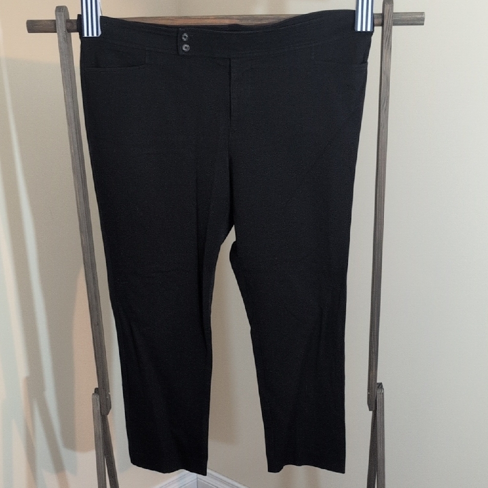 Chaps | Women's Black Pants Cotton Blend With Pockets